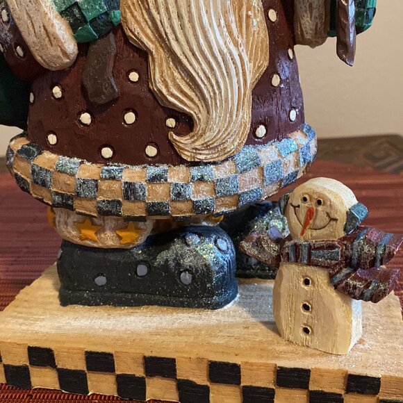 Uniquely Dressed Santa Holding His Bag w/Presents & Mini Tree - Picture 8 of 10